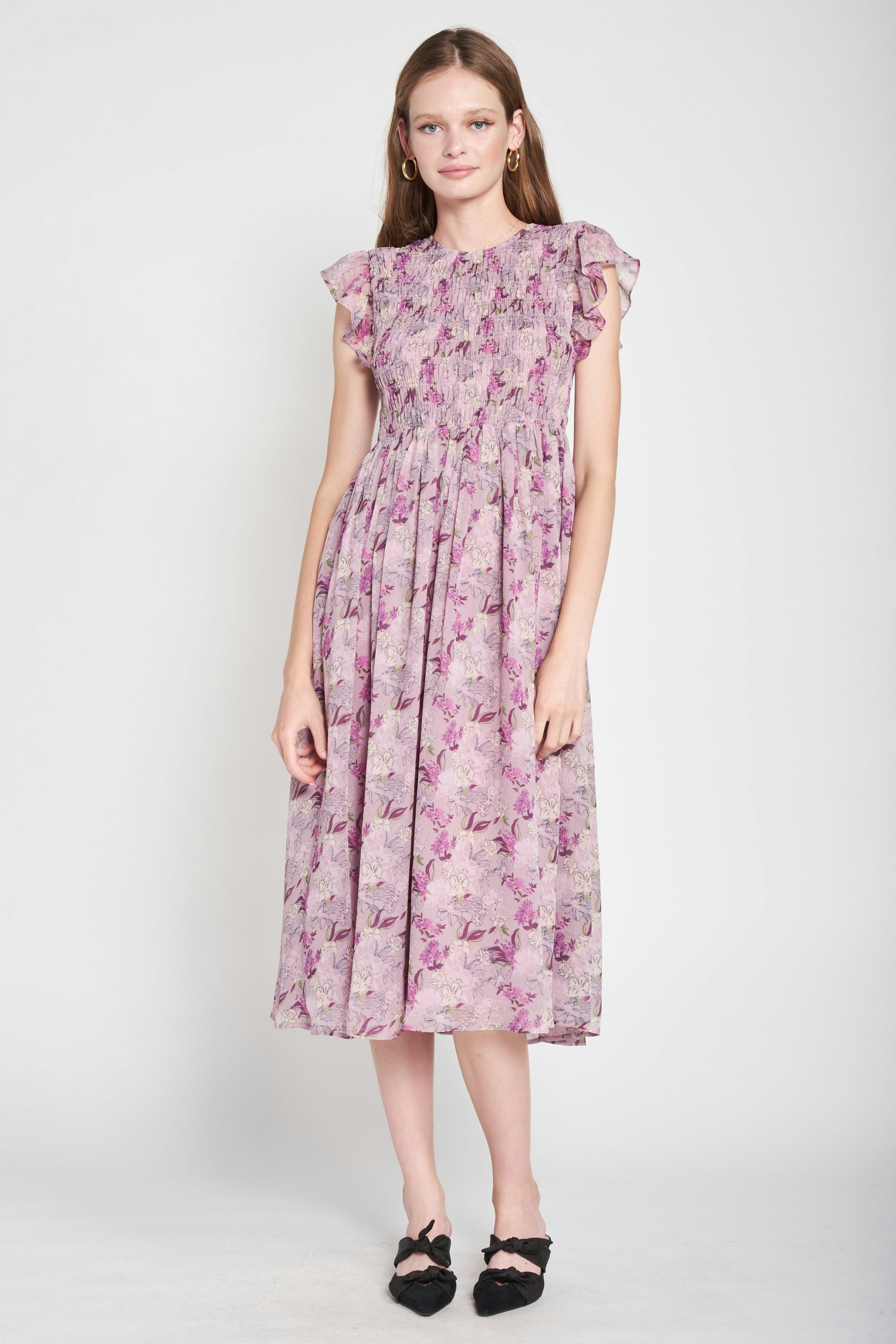 FLORAL MIDI DRESS: image 1