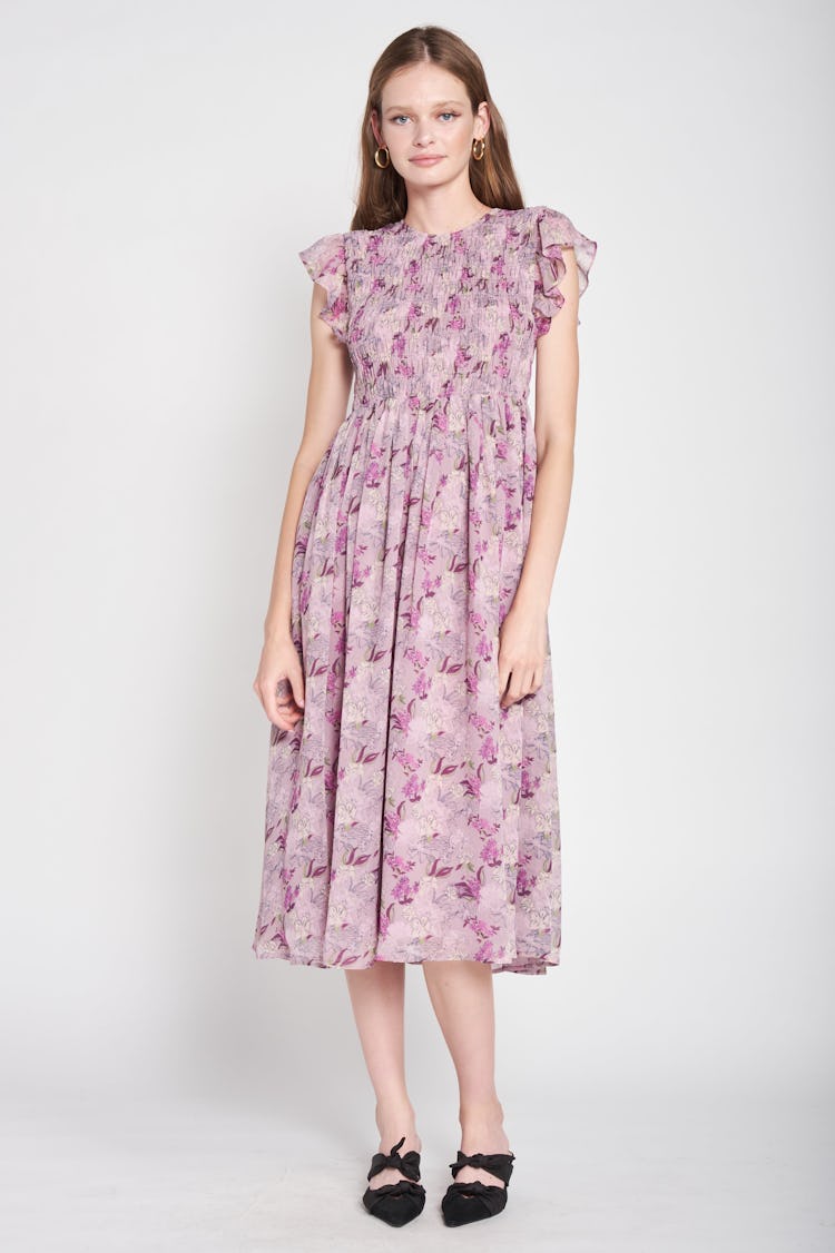FLORAL MIDI DRESS: image 1