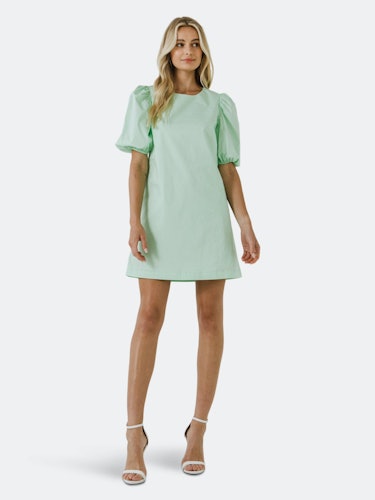 Puff Sleeve Mini Dress: additional image