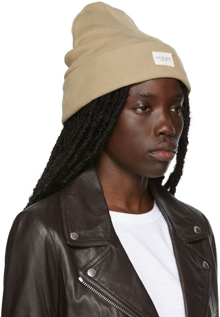 Beige Addison Beanie: additional image