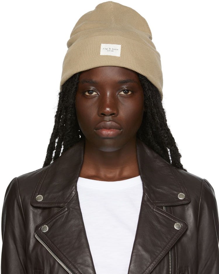 Beige Addison Beanie: additional image