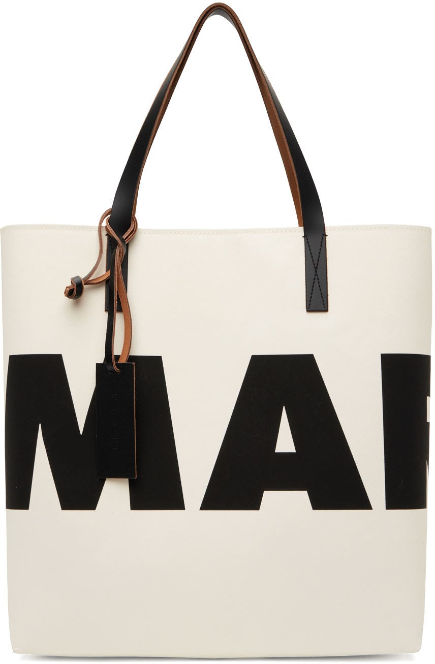 White Logo Tote: image 1