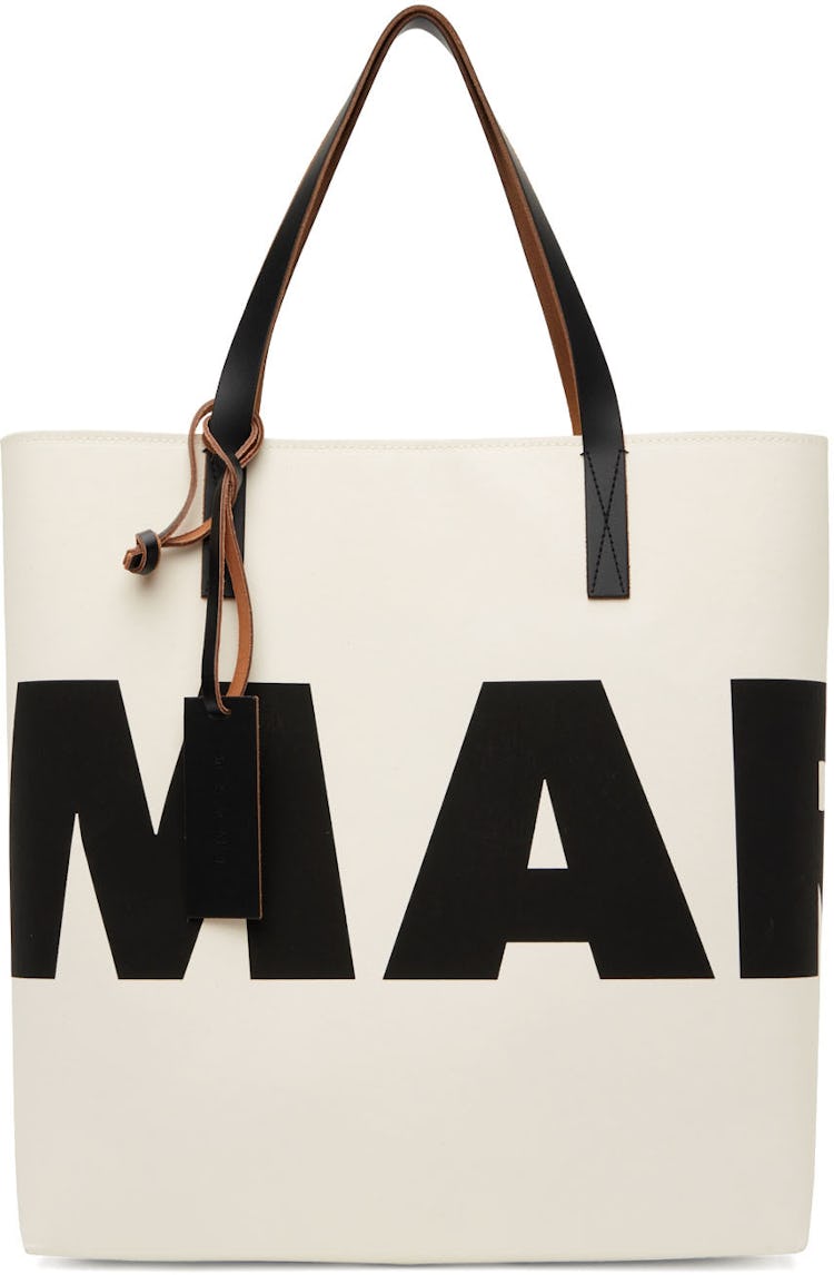 White Logo Tote: image 1