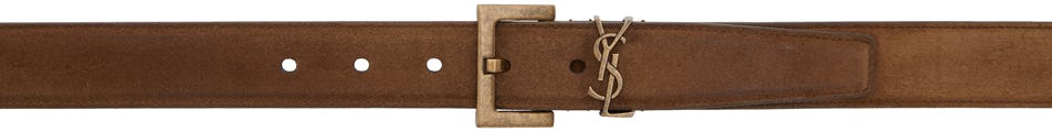 Brown Suede Monogramme Belt: image 1