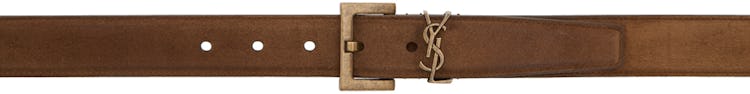Brown Suede Monogramme Belt: image 1