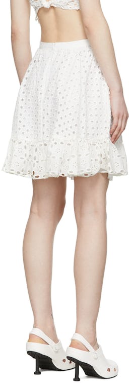 White Cotton Mini Skirt: additional image