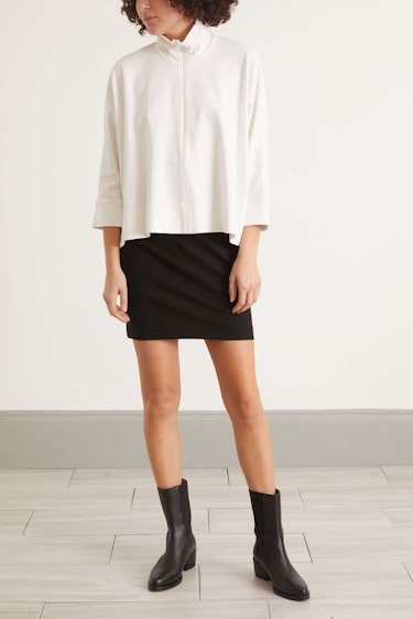 Tapered Mini Skirt in Black: additional image