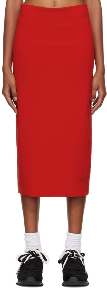 Red 'The Tube Skirt' Midi Skirt: image 1