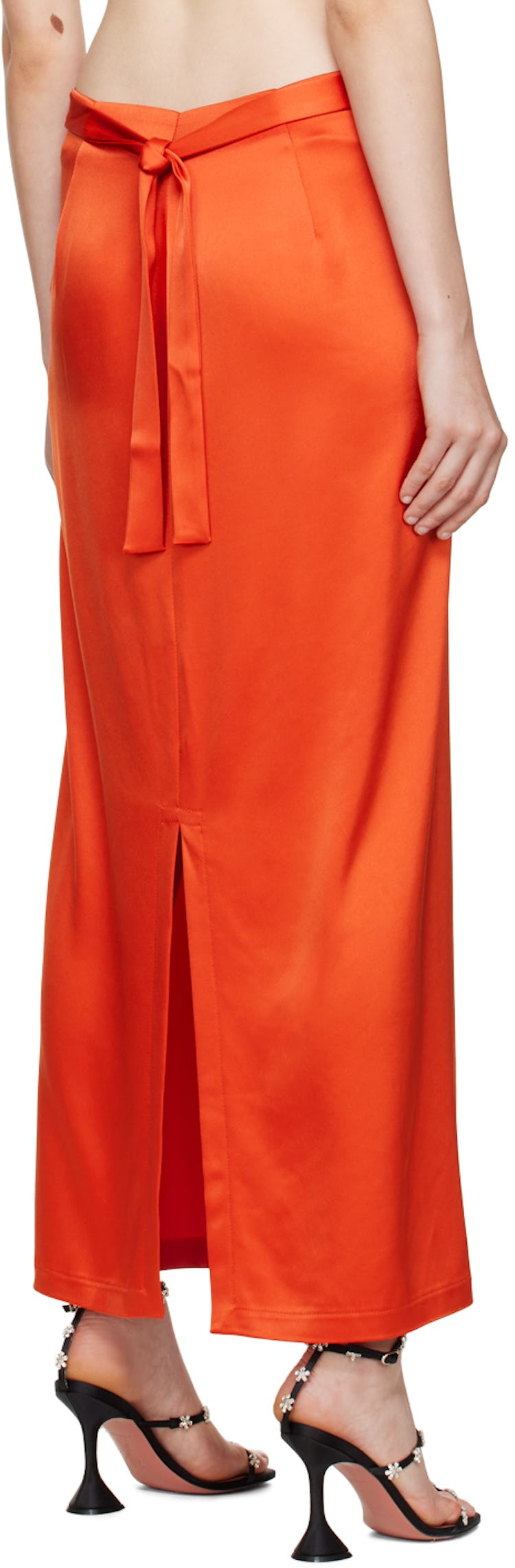 SSENSE Exclusive Orange Staple Midi Skirt: additional image