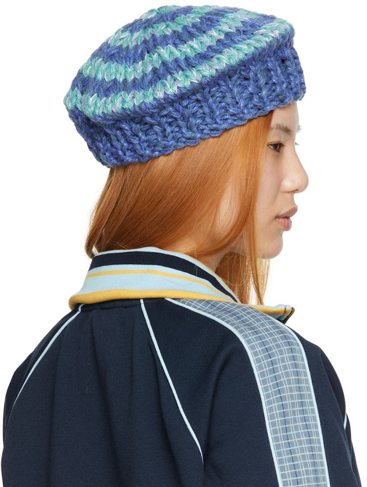 Blue & Green Spiral Beret: additional image