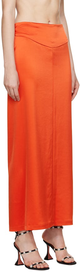 SSENSE Exclusive Orange Staple Midi Skirt: additional image