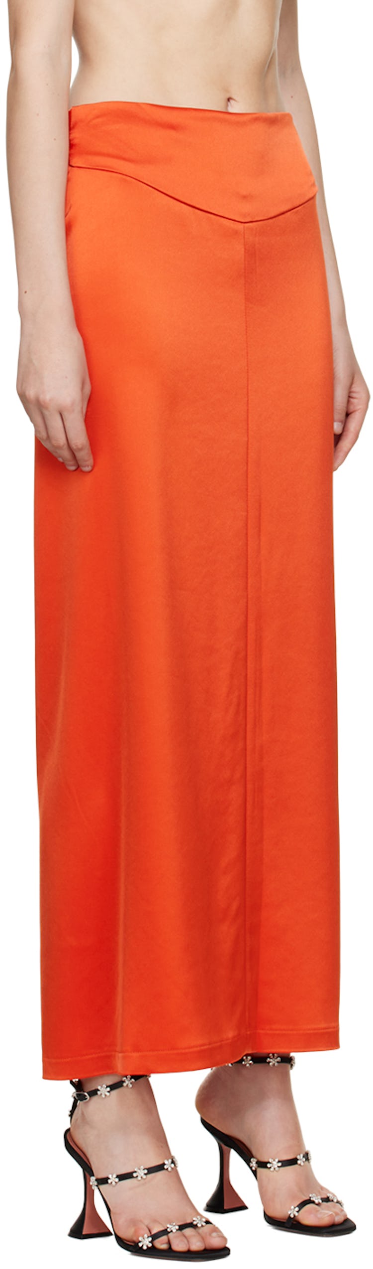 SSENSE Exclusive Orange Staple Midi Skirt: additional image