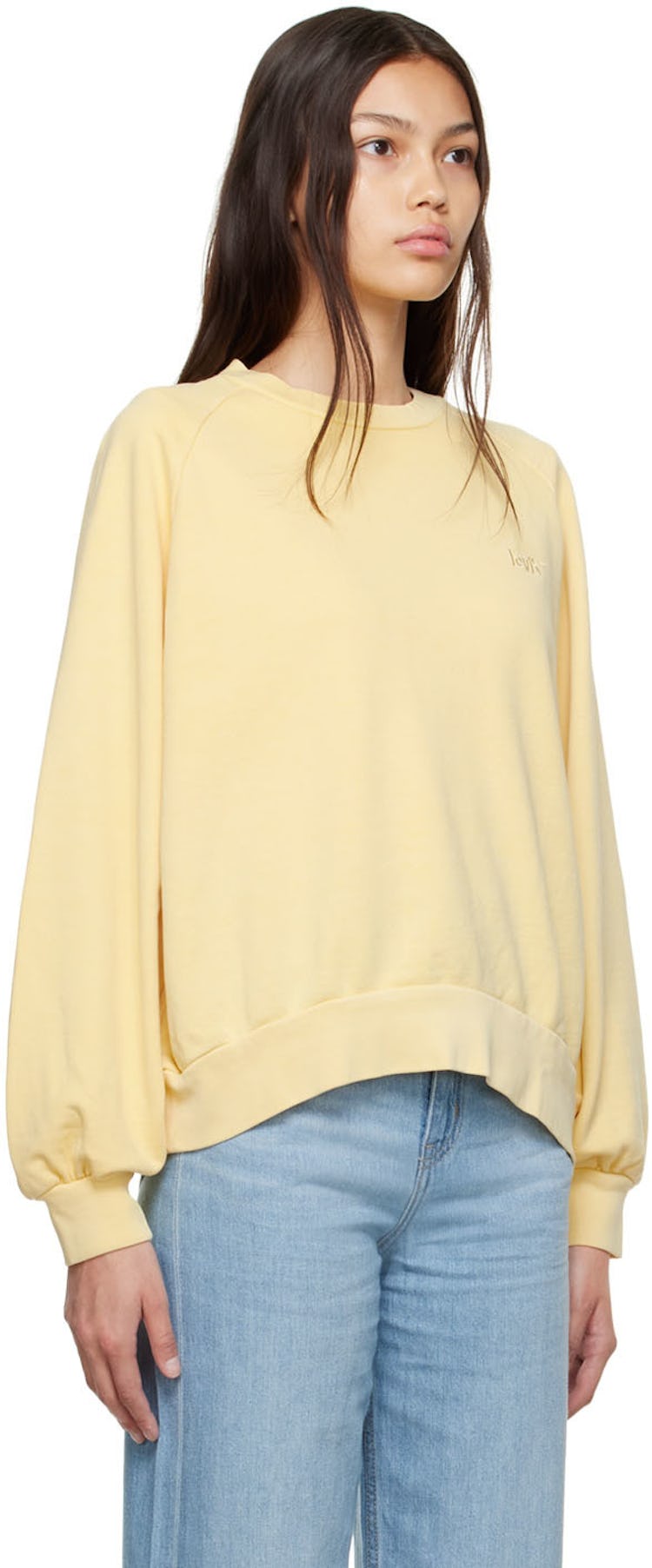 Yellow Cotton Sweatshirt: additional image