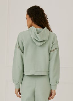 Hoodie with Lace Details and Beads: additional image