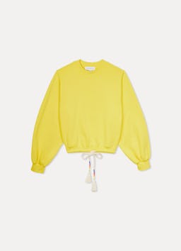 Cropped Sweatshirt with Rainbow Drawstring: additional image