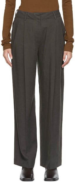 Gray Tencel & Linen Trousers: image 1