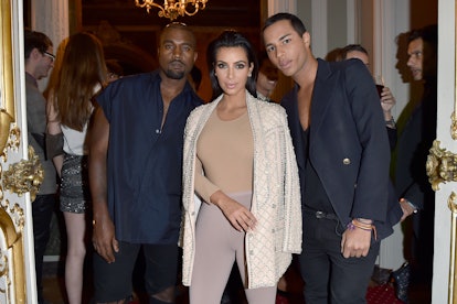 Kanye West, Kim Kardashian, and Olivier Rousteing