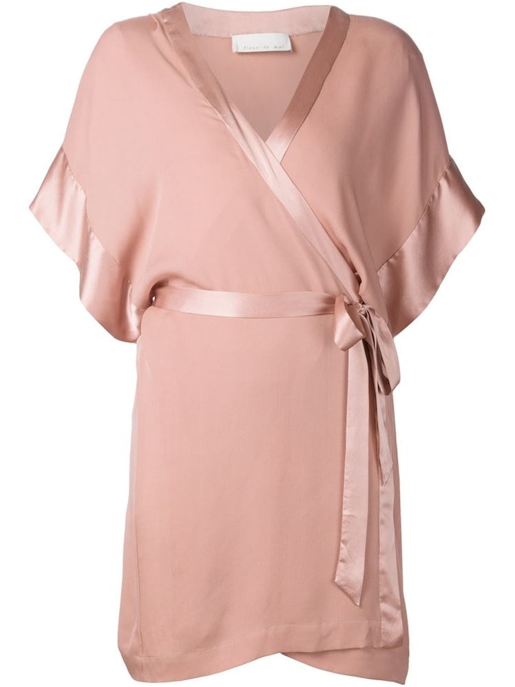 Fleur du Mal blush pink georgette wrap kimono