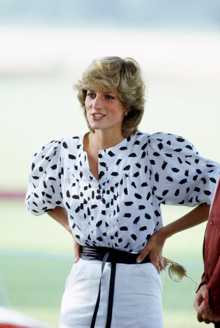 Princess Diana wearing polka dots