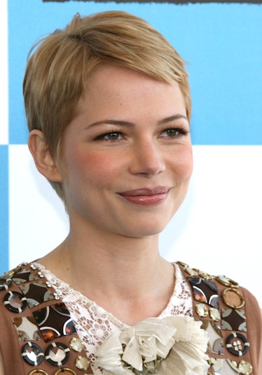 Michelle Williams Wears a Deconstructed French Twist to Paris