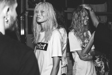 Models backstage at the Jenners at Alexander Wang Spring 2017