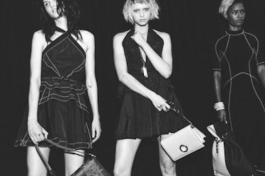 Models in black dresses from Alexander Wang Spring 2017 collection