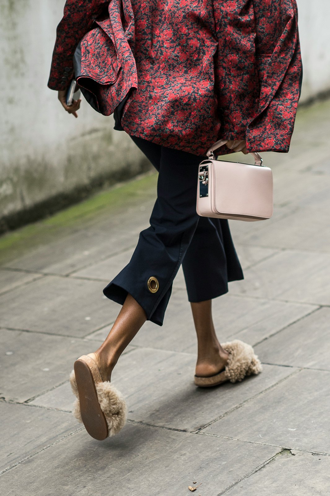 Slide on loafers with 2024 fur