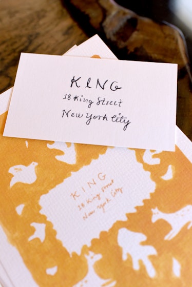 King restaurant visit card on a meal package