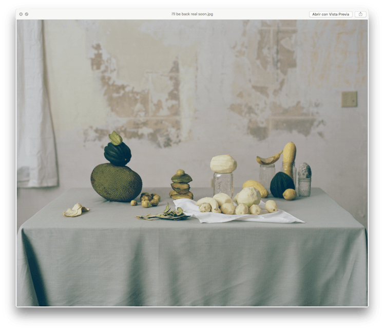 Peeled fruit on a table 