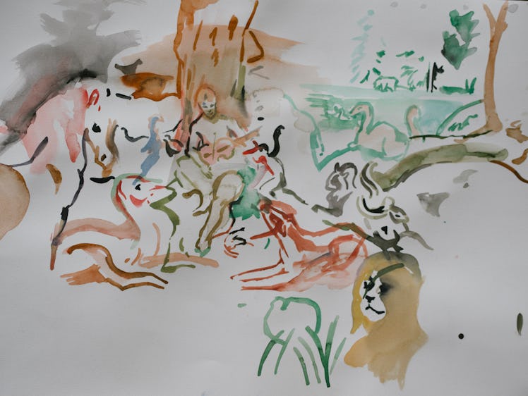 A painting by Cecily Brown in her New York Studio
