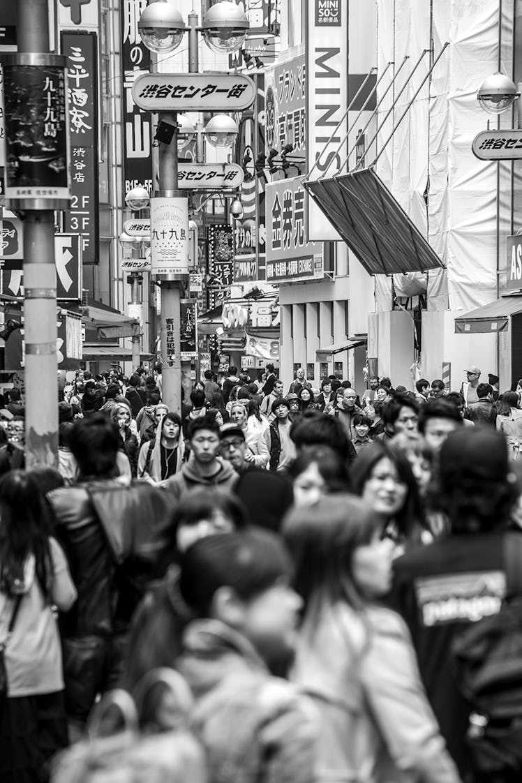 A crowd in Shibuya.