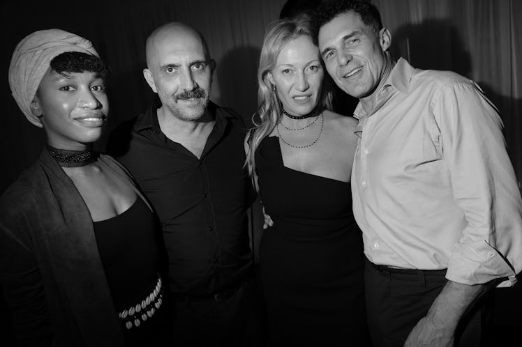 Tschabalala Self, Gaspar Noe, Diana Picasso, Andre Balazs standing and posing together