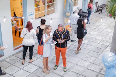Guests gathered outside at the Art Basel Miami Beach in 2016.