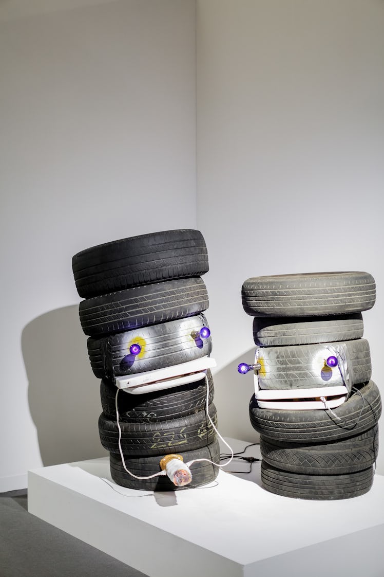 An installation made of tires showcased at Art Basel Miami Beach 2016.