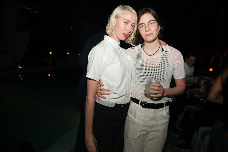 Grace Dunham with a friend at Whitney + Tiffany’s dinner after party, Cecconi’s at Soho House.
