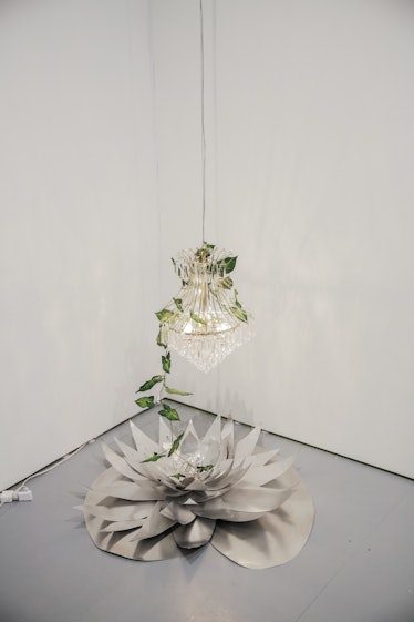 An installation featuring lotus flower at the 2016 Art Basel Miami Beach 