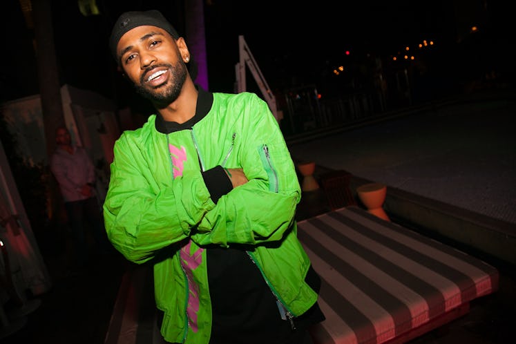 Big Sean in a neon jacket at Moschino party during Art Basel Miami Beach