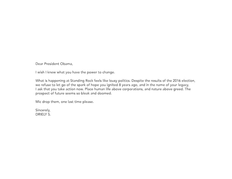 Letter to President Obama written by Driely S.