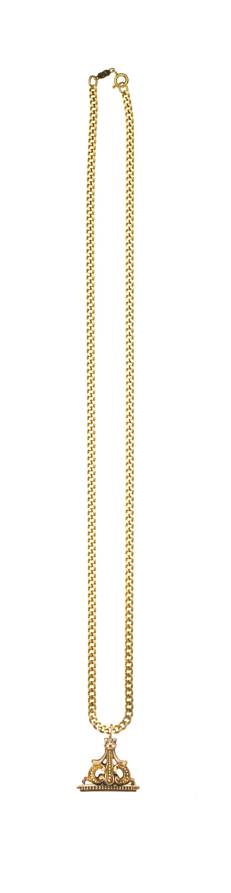 The Row golden chain necklace with pendant.