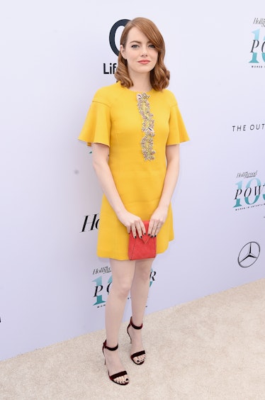 Emma Stone in Giambattista Valli at the Hollywood Reporter Women in Entertainment breakfast in Los A...
