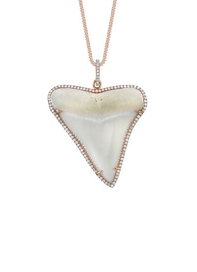 Diamond shark hot sale tooth necklace