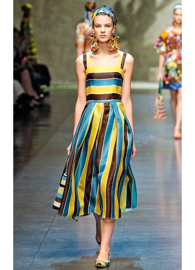 Dolce and gabbana outlet striped dress