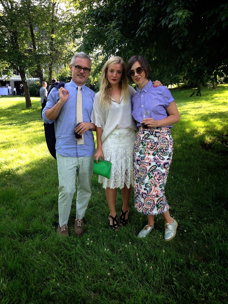 Max Osterweis and Erin Beatty, Designers of Suno, relaxed on the beach at Shelter Island before atte...