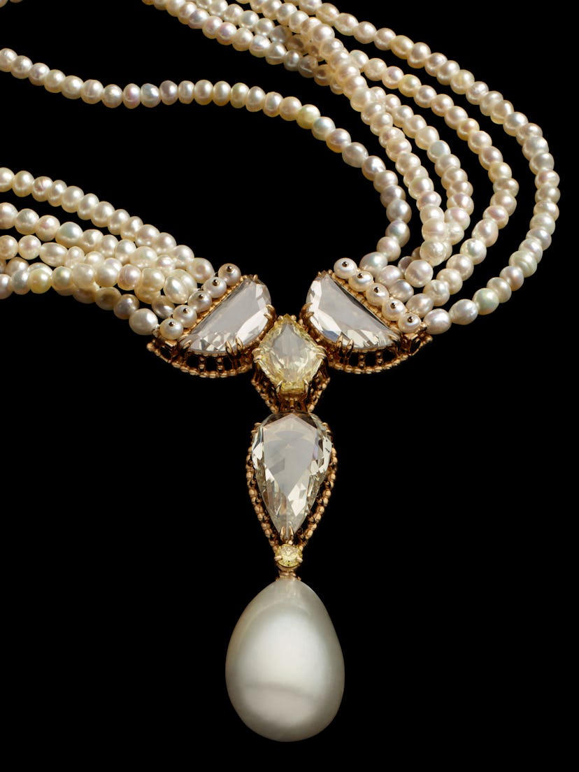 “Rose Perlée” diamond and pearl necklace set, 1996. Design by Alexandre Reza. Courtesy of Alexandre ...