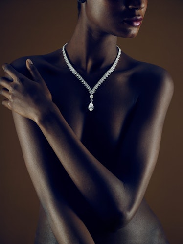 De Beers platinum and diamond necklace