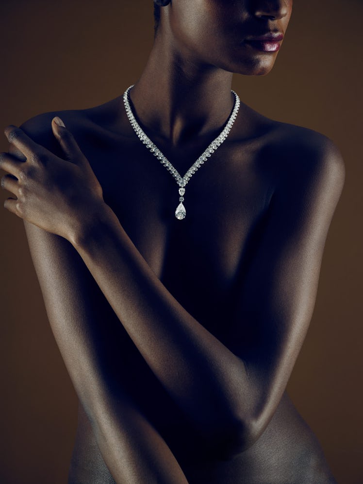 De Beers platinum and diamond necklace