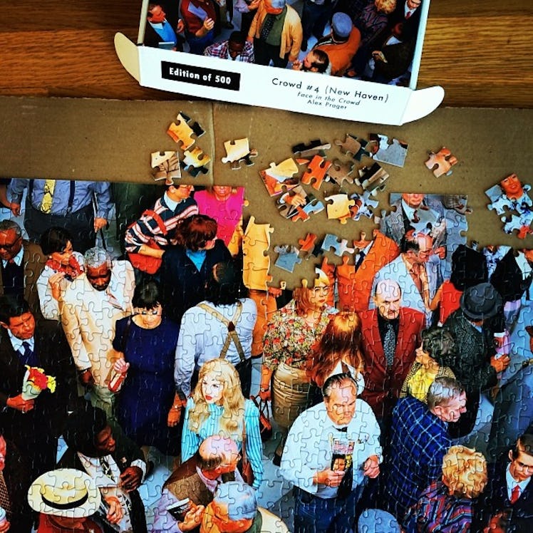 "Where there's a crowd there's a puzzle." Photo by Alex Prager.