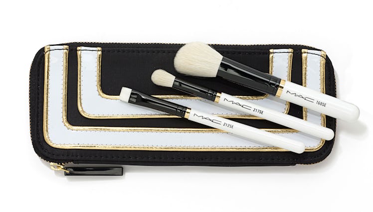 MAC Stroke of Midnight Brush Kit/Essentials, $50 (including five brushes), maccosmetics.com.