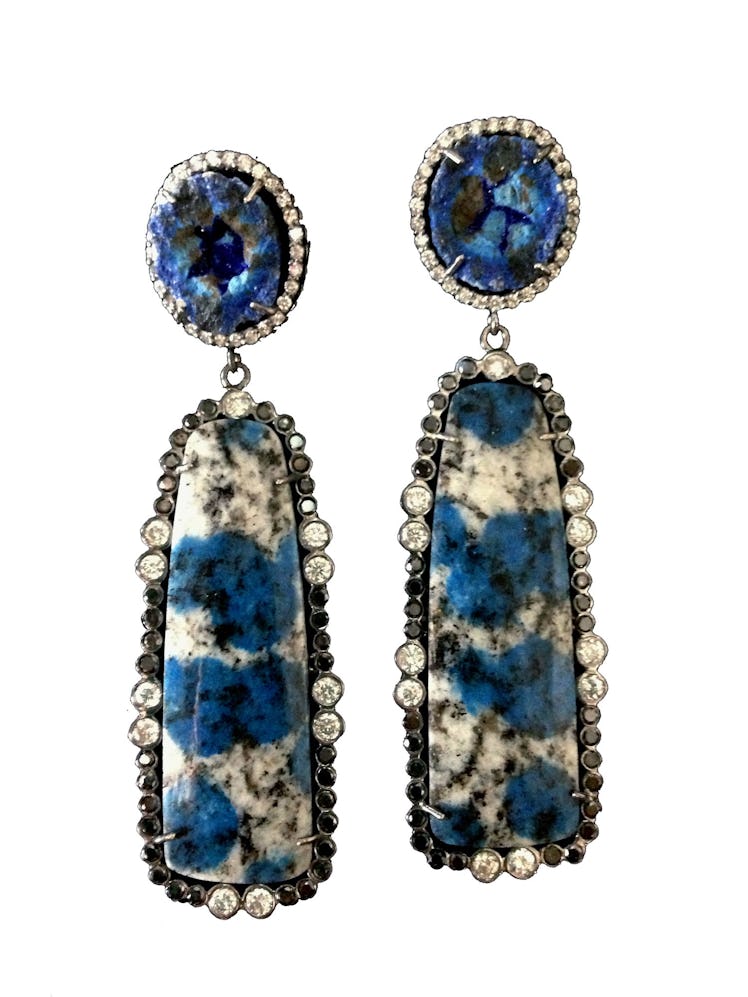 Colette gold, azurite, and diamond earrings