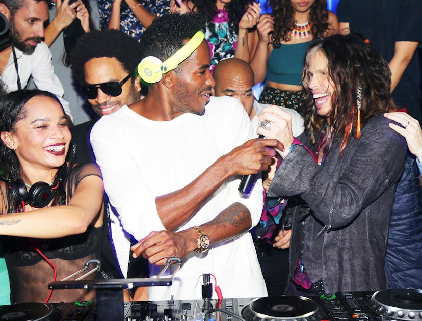 Zoe Kravitz, Lenny Kravitz, DJ Ruckus, and Steven Tyler. Photo by BFAnyc.com.